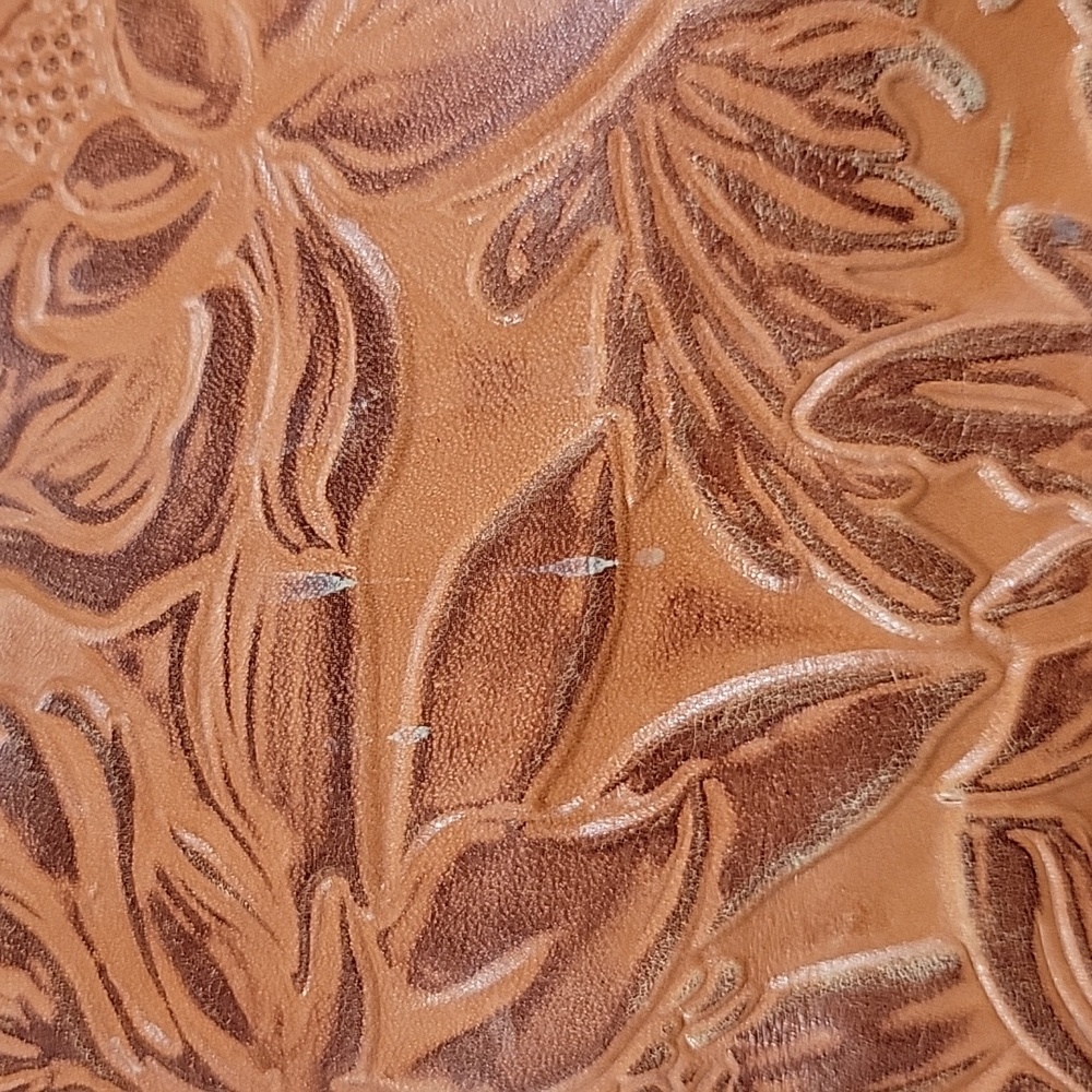 Patricia Nash Tooled Floral Leather Tote in Cognac Brown - Picture 10 of 16